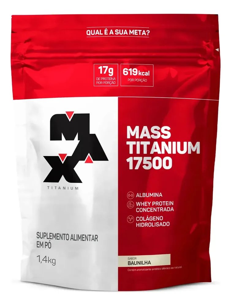 Hipercalórico 1,4kg Mass Titanium 17500 Max Titanium Sabor Baunilha