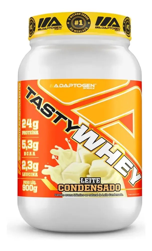 Proteína Adaptogen Science Tasty Whey Gourmet em pó sabor Leite condensado x 900g