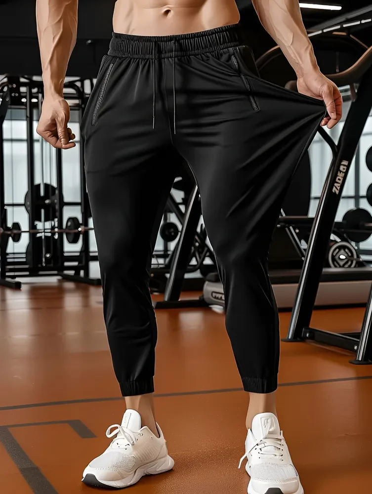 Calça Masculina Tactel Jogger Esportiva Academia Slim Treino Preto Tactel P 36/38