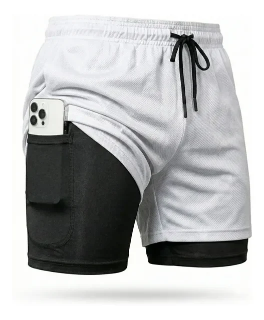 Shorts Dry Fit 2 Em 1 Masculino Térmico Compressão Corrida