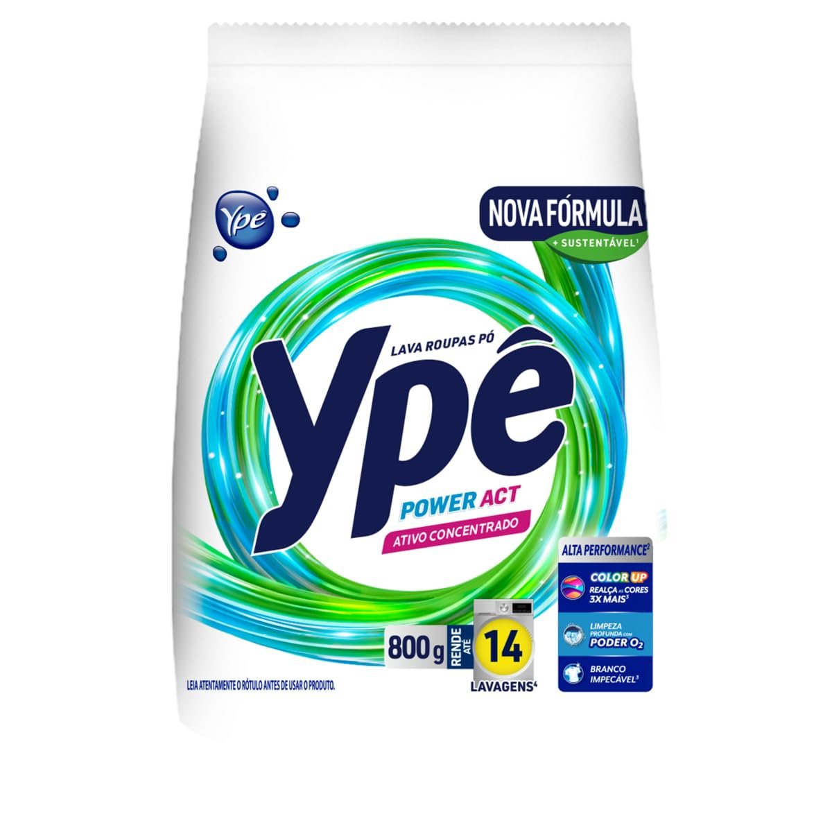 Ypê Lava Roupas em Pó Power Act 800g (Sachê)