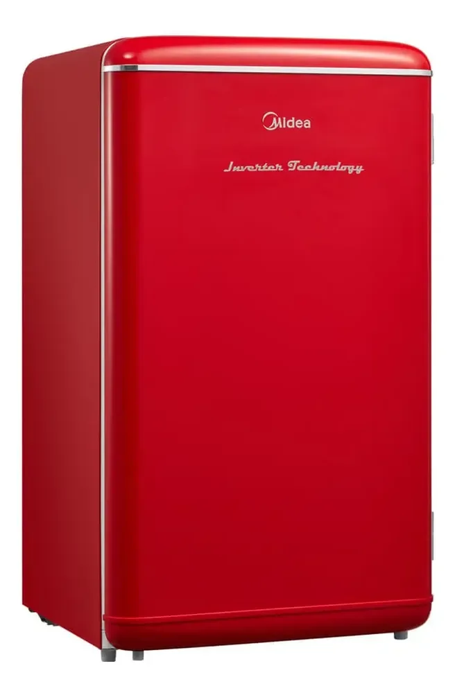 Frigobar Retrô Vermelho 93l Inverter Bivolt Midea Vermelho