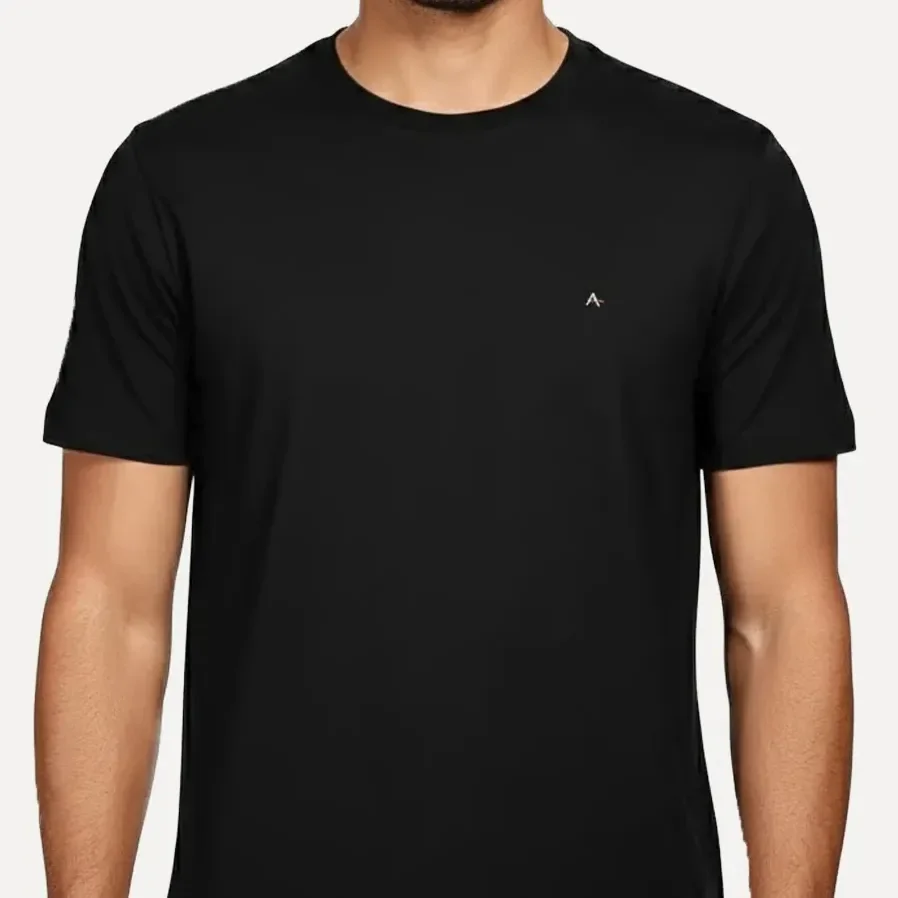 Camiseta Aramis Masculina Crewneck Basic Lisa  Preta M/m