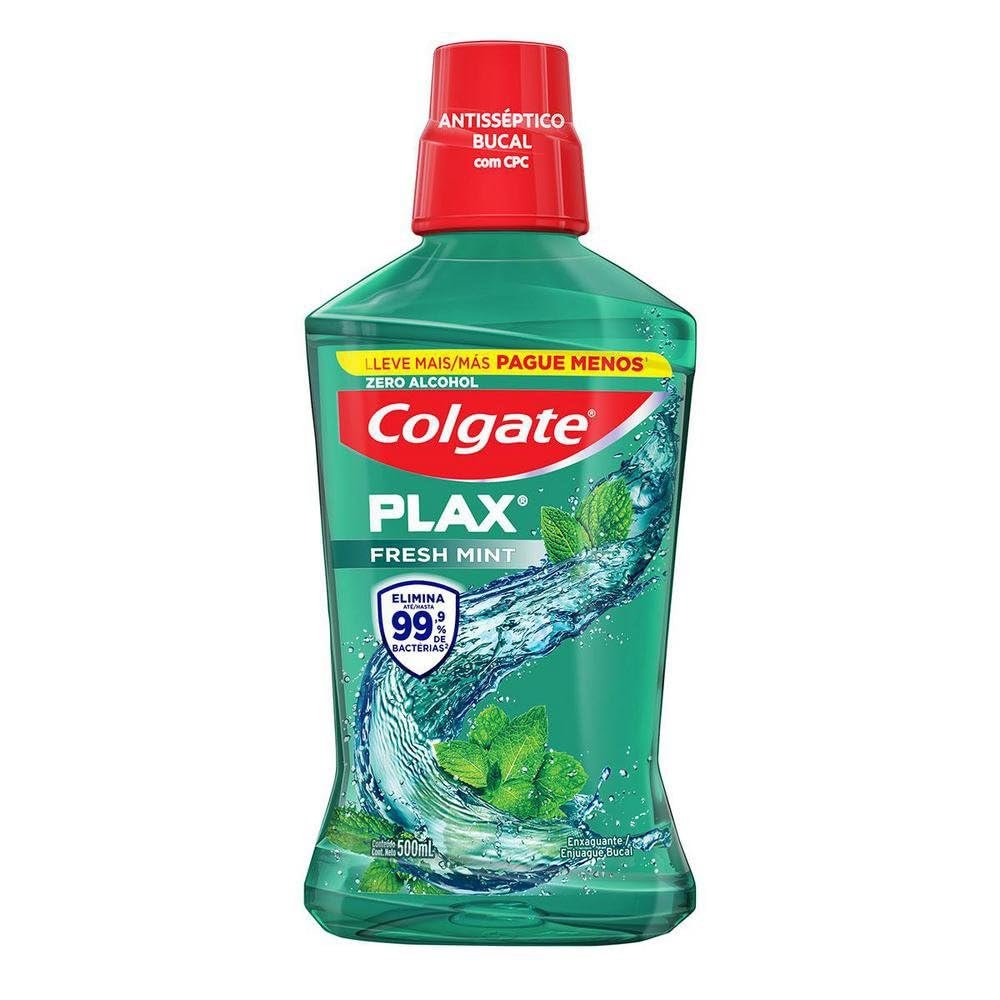 Colgate Plax Fresh Mint Enxaguante Bucal Sem Álcool, 500ml