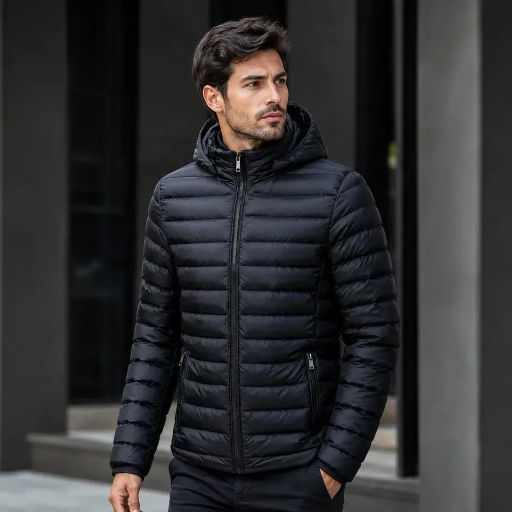 Jaqueta Masculina Puffer Corta Vento Bobojaco Blusa De Frio Preto M
