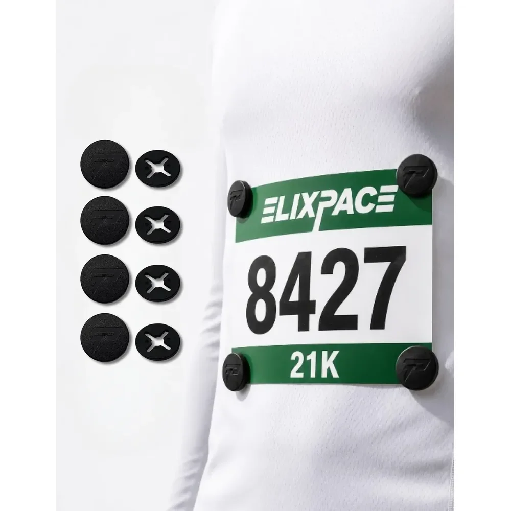 Botão Porta Número De Peito Corrida Kit 4 Unidades Elixpace Preto Único