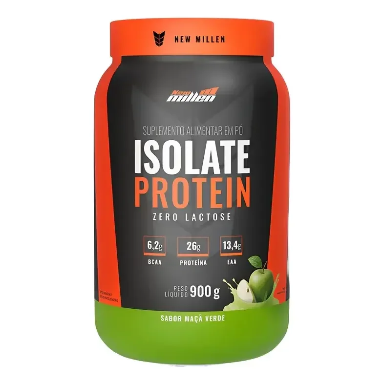 Isolate Protein Zero Lactose New Millen 900g Sabor Maça Verde