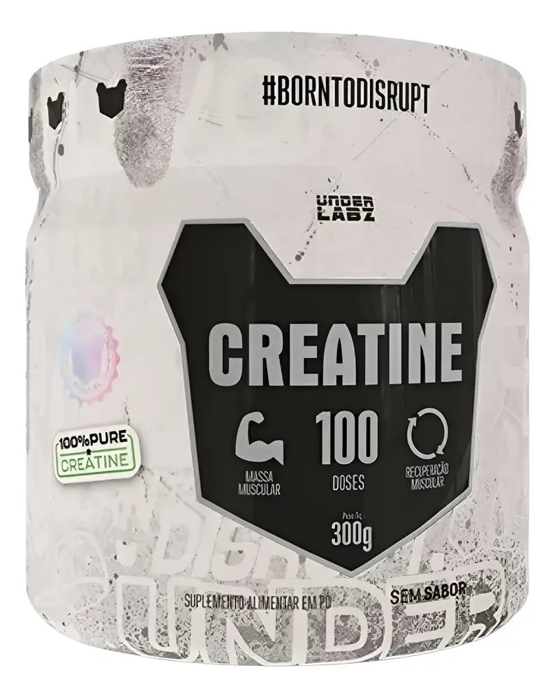 Creatina Borntodisrupt 300g Under Labz 100% Pura Importada Neutro