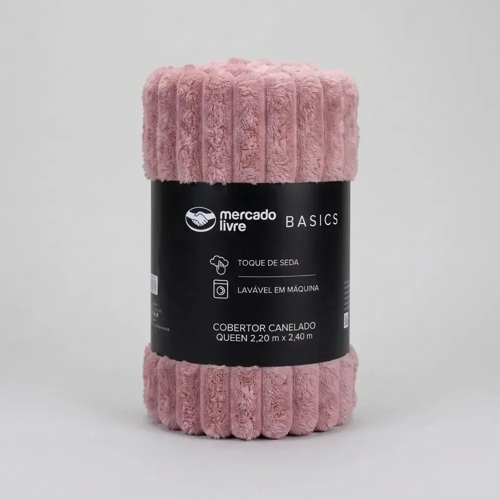 Cobertor De Microfibra Canelado Rosa Casal Toque De Seda Mercado Livre Basics