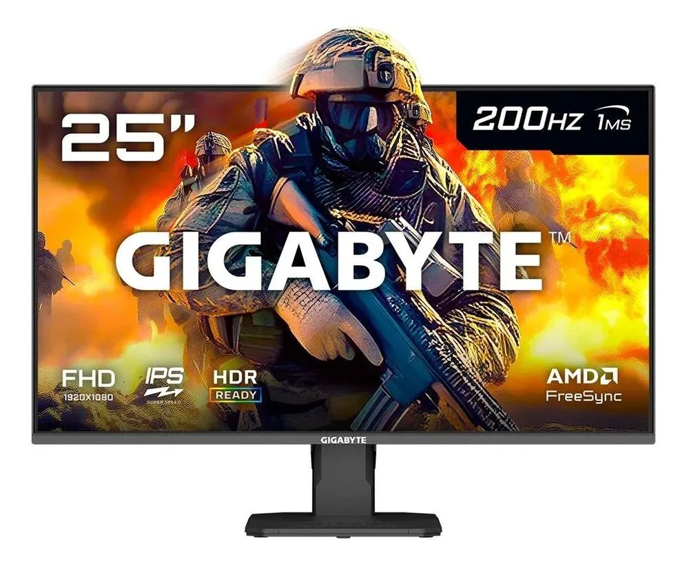 Monitor Gamer Gigabyte 25 Fhd 200hz 1ms Ips Vrr Freesync