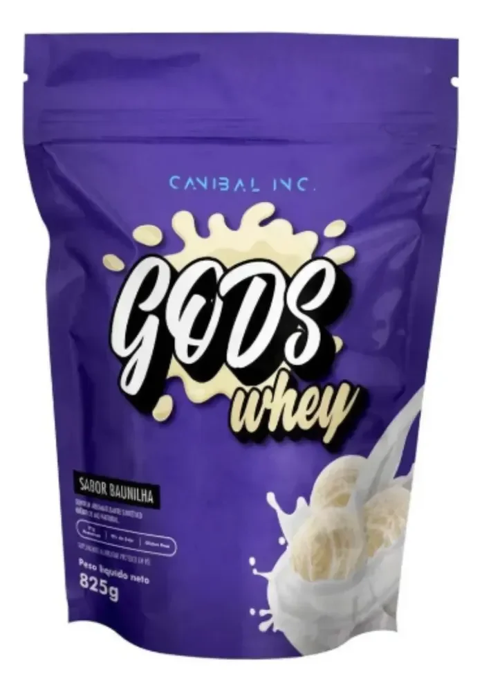 Gods Whey 100% Concentrado 900g Refil Canibal Inc. Sabor Baunilha Pó