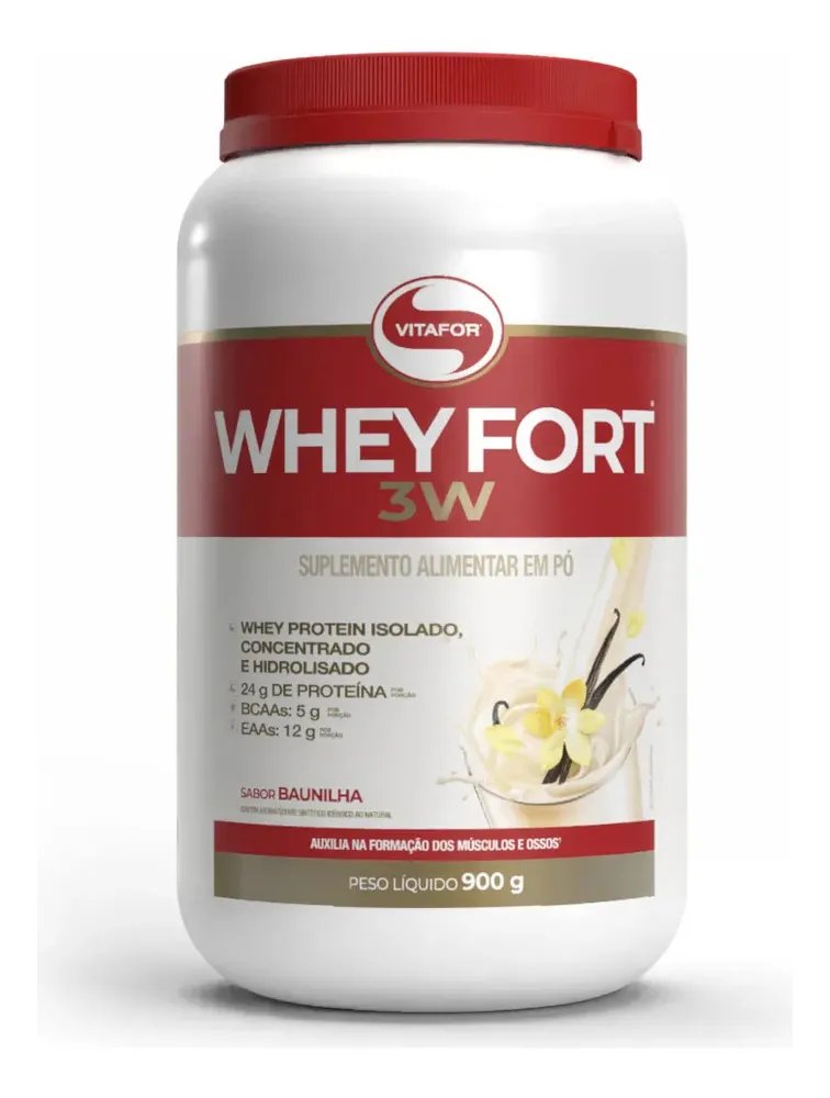 Suplemento Alimentar Whey Fort 3w Cookies 900g Vitafor