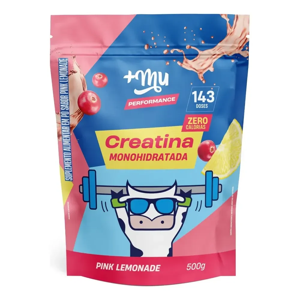 Refil Creatina Monohidratada 100% Pura 500g +mu Pink Lemonade Limonada Rosa