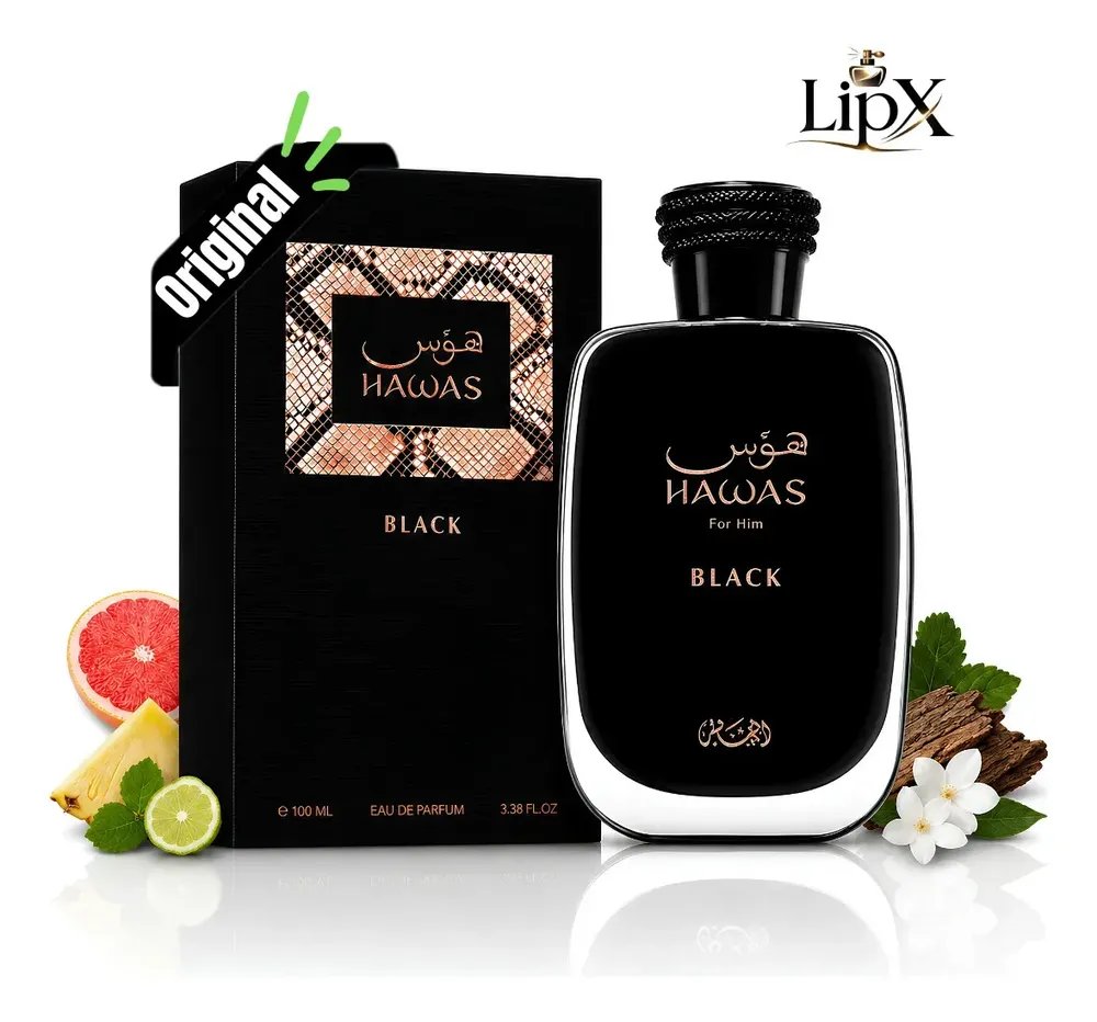 Perfume Árabe Eau De Parfum Rasasi Hawas Black Masculino 100 Ml