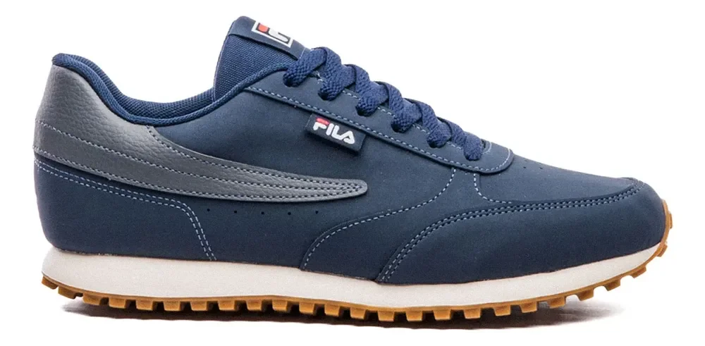 Tênis Fila Renno Classic Sl Masculino Leve Confortável Marinho/grafite/bege Liso 40 Br