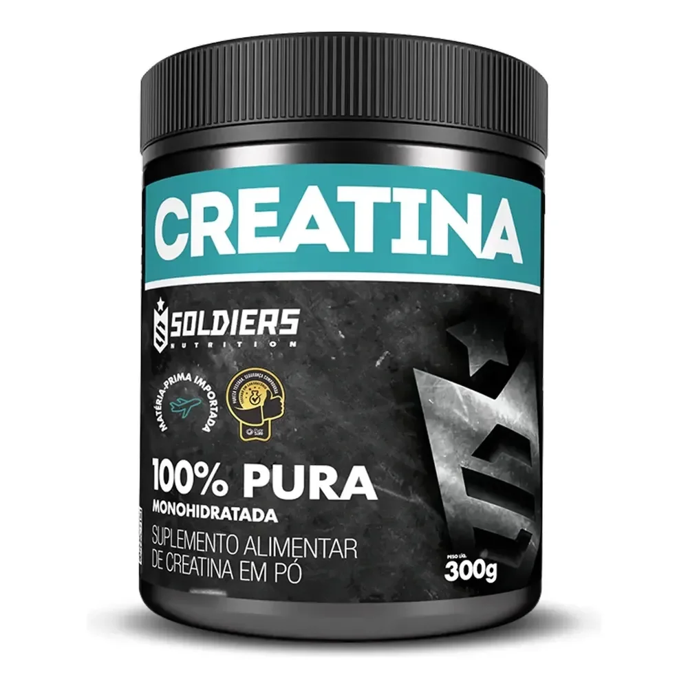 Creatina 300g Suplemento Monohidratada Em Pó 100% Pura - Soldiers Nutrition Sem Sabor