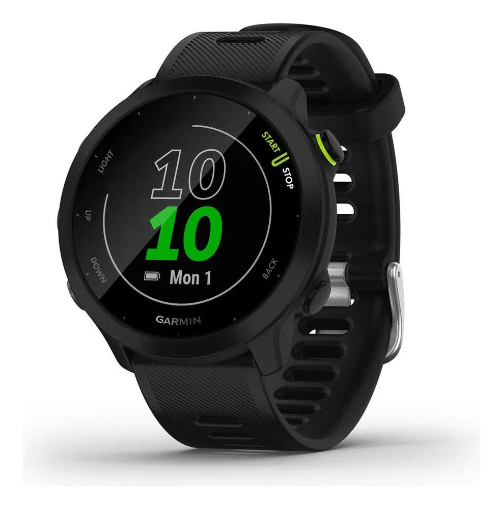 Relógio Smart Garmin Forerunner 55 Monitor Cardíaco Gps 42mm Black Mesh Preto