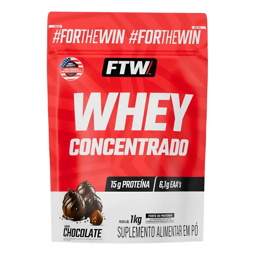 Whey Protein Concentrado 1kg Sabor Chocolate - Ftw