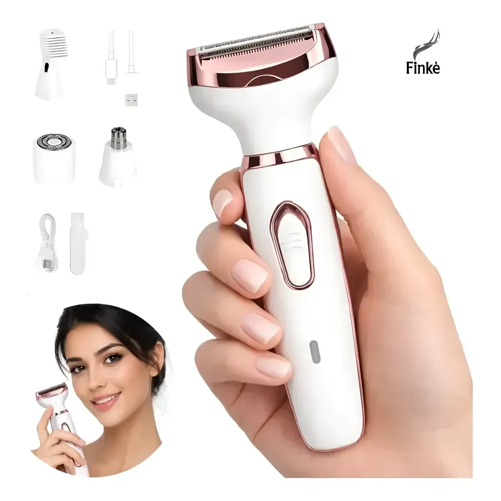 Depilador Feminino Recarregável 4 Em 1 Aparador Intimo Branco 127/220v