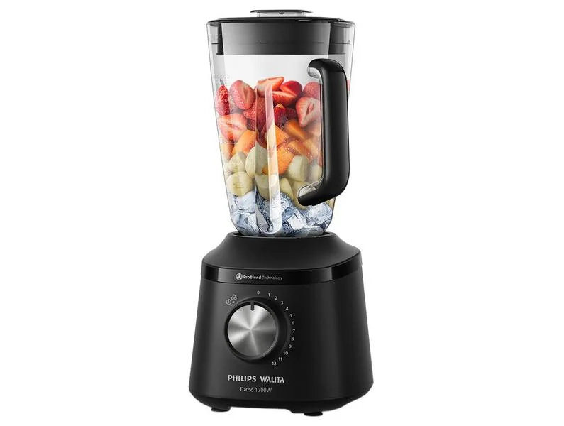Liquidificador Philips Walita Serie 3000 Turbo Preto 1200W 127V (HR2271/91)