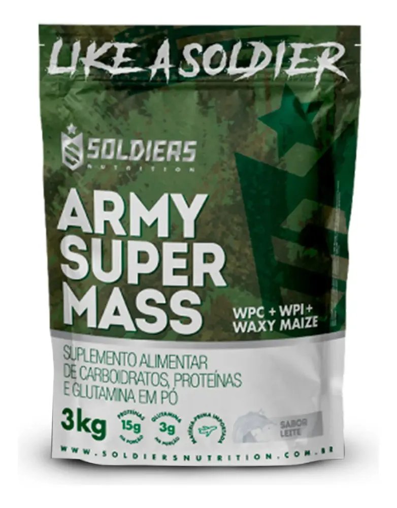Whey Hipercalórico Army Super Mass 3kg 100% Importado Soldiers Nutrition Suplemento Proteína Muscular
