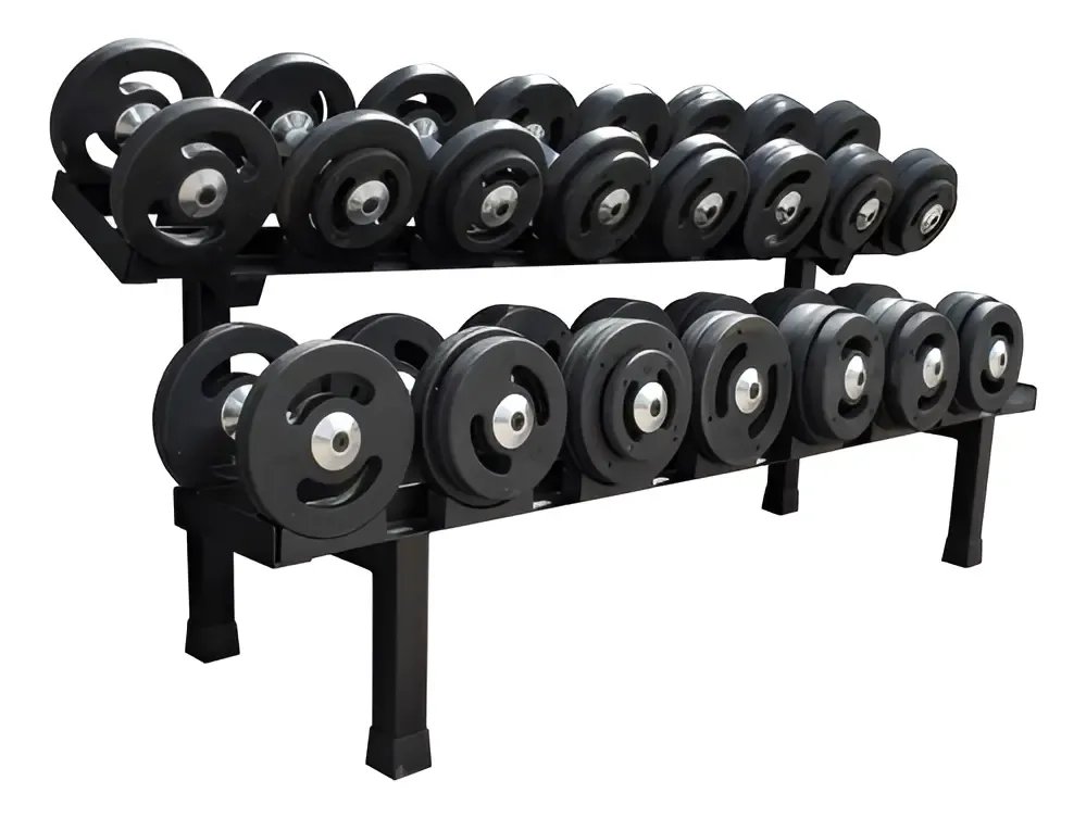 Kit Dumbell 12 A 20kg E Um Suporte Para 10 Unidades Preto