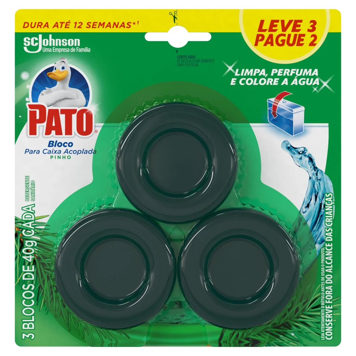 Pato Desodorizador Sanitário Caixa Acoplada Pinho, 40g