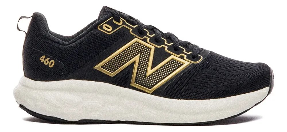 Tênis New Balance 460 V4 Feminino Esportivo Casual Versátil Preto/dourado Liso 37 Br