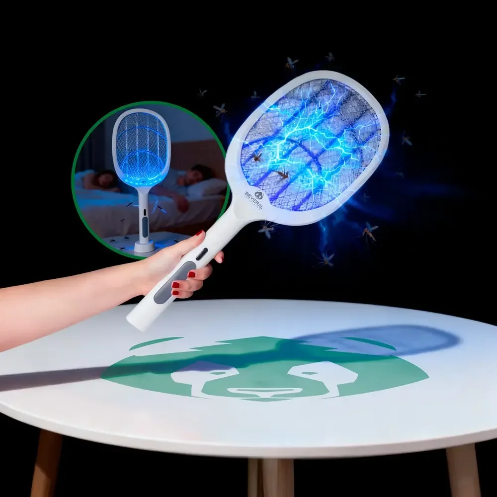Raquete Elétrica Several Importados Recarregável Mata Pernilongos Mosquitos E Atrai Com Iluminação UV