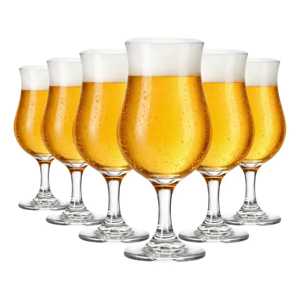 Jogo De Taça Panama Para Cerveja 6 Pcs, 400ml - Ruvolo Transparente