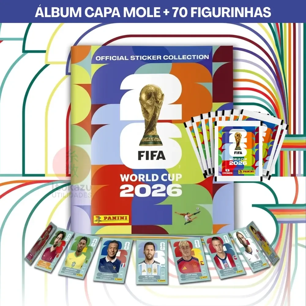 Kit Album Copa Do Mundo Fifa 2026 Capa Mole + Figurinhas 70