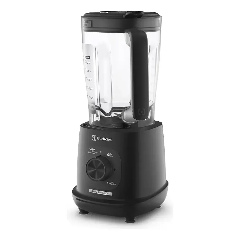 Liquidificador Electrolux 600w De Potência Com 2.7 Litros De Capacidade 3 Velocidades Lâmina Triforce E Pés Antiderrapantes Ebl700 Preto 127v