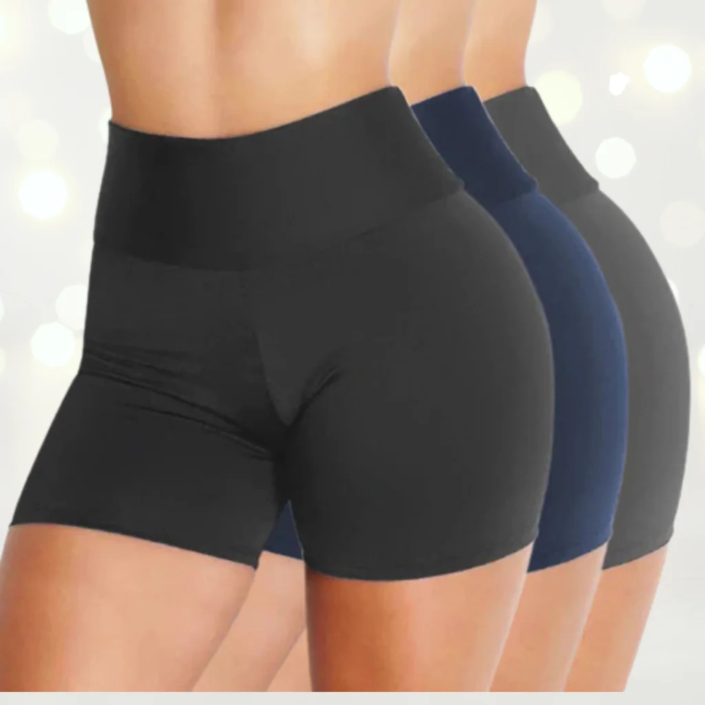 KIT 3 Shorts feminino academia liso Bermudinha malhar cintura alta