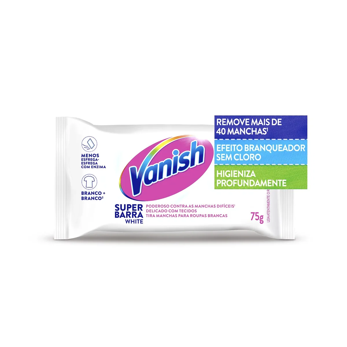 Vanish Tira Manchas Em Barra White 75G Para Roupas Brancas
