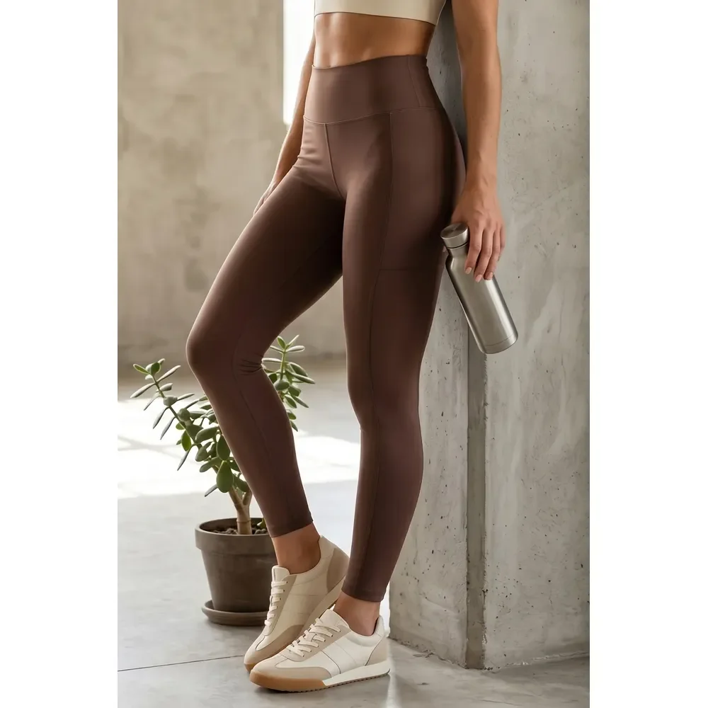 Calça Legging Fitness Sports Polo Wear Marrom Médio Marrom Médio P