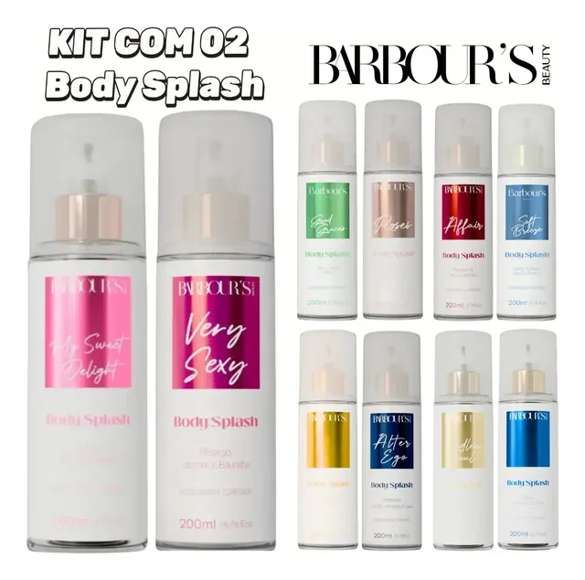 Kit C/ 2 Body Splash Feminino Barbours Beauty 200ml Cada