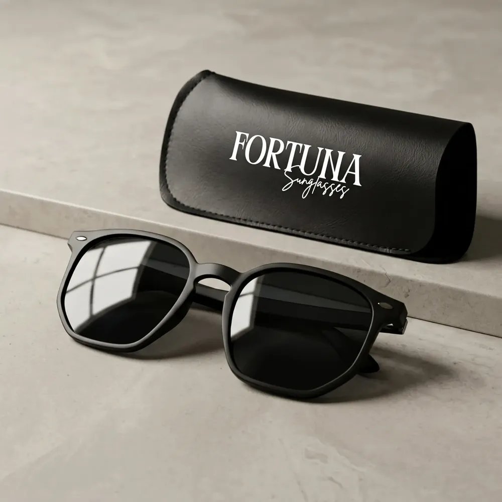 Óculos De Sol Hexagonal Masculino Premium Uv400 Flexivel Preto