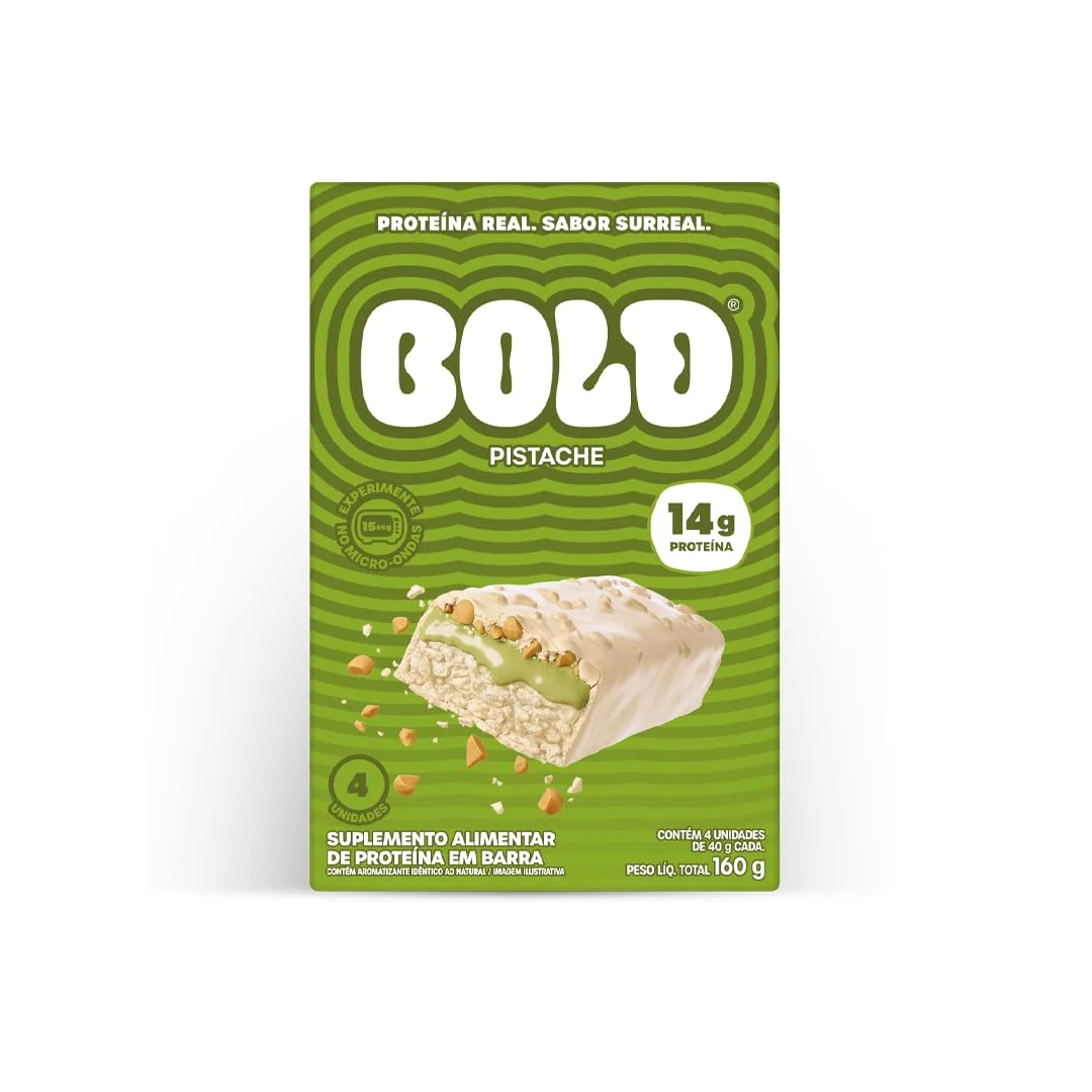 Bold Barra de proteina Pistache 14g caixa com 4 unidades