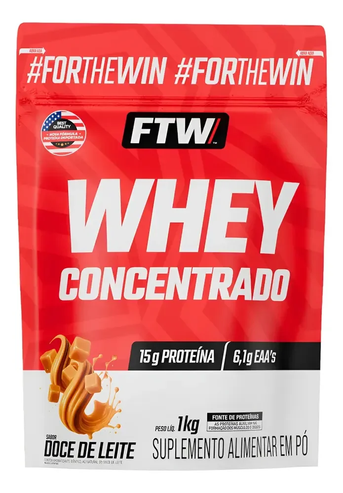Whey Protein Concentrado 1kg Sabor Doce De Leite - Ftw