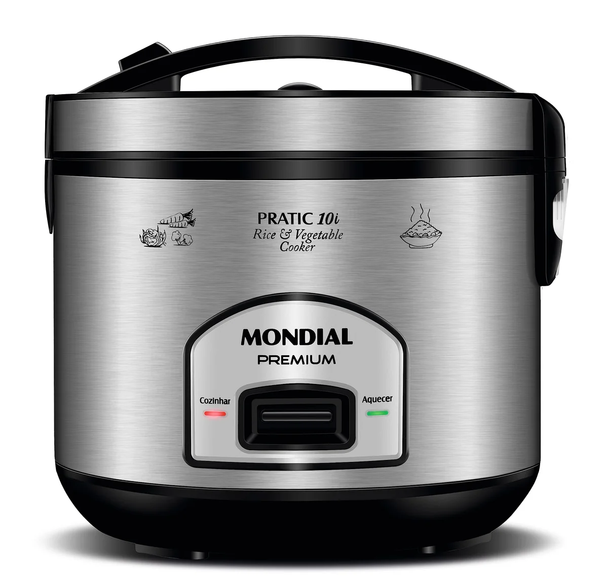 MONDIAL Panela Elétrica de Arroz, Preto/Inox, 700W, 110V - PE-42-10X
