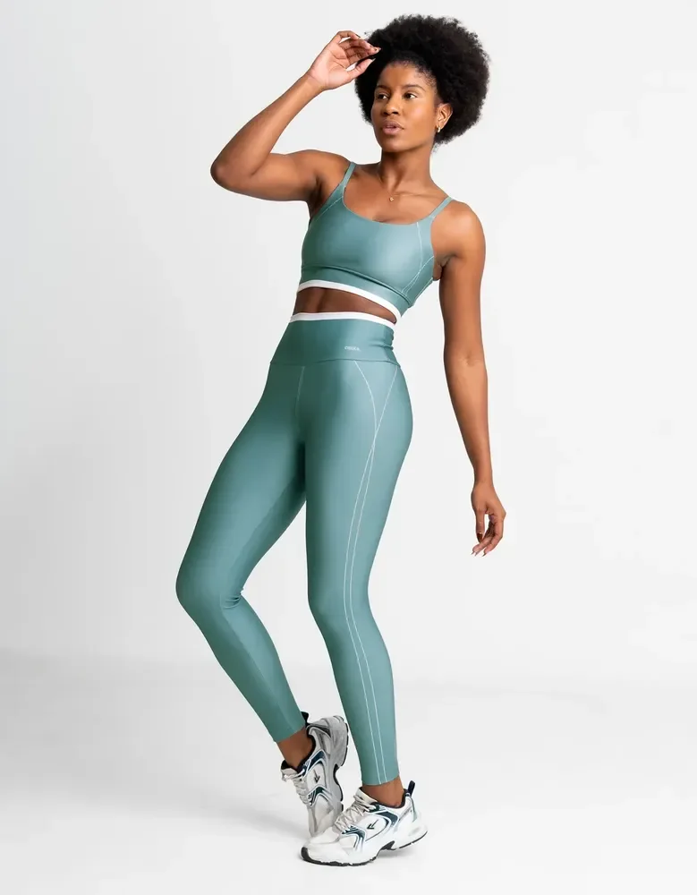 Kit Conjunto Ciclico  Calça Legging E Top  Academia Fitness Verde P