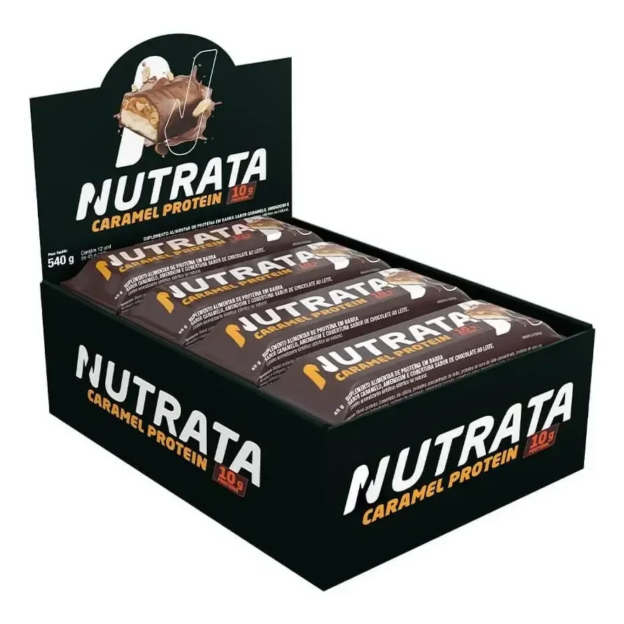 Nutrata Caramel Protein 45g Display Com 12 Barras - Caramel Caramelo