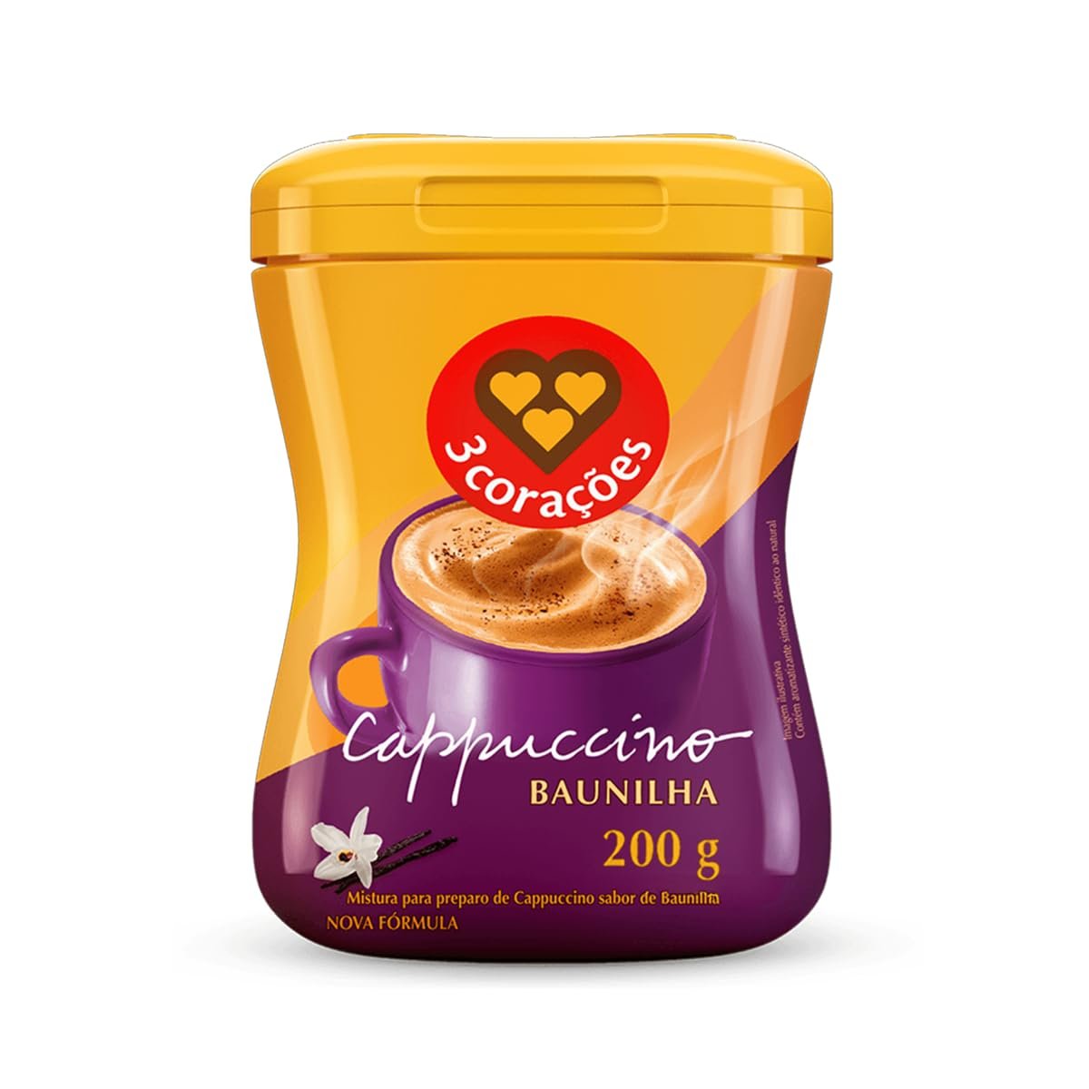 3 Corações Cappuccino Sabor Baunilha, 200g, Moído