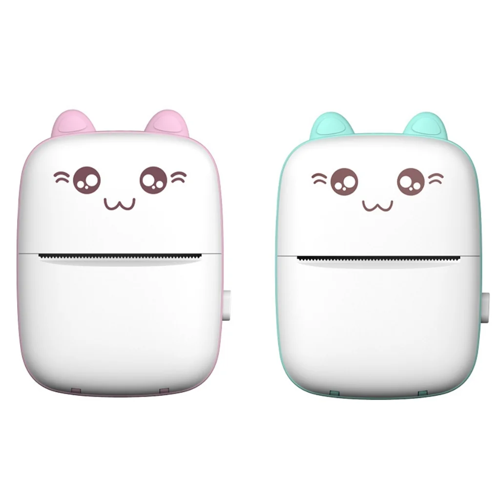 Kit Mini Impressora Térmica Com Papeis Sem Fio Portátil Desenho Animado Foto Android/Ios