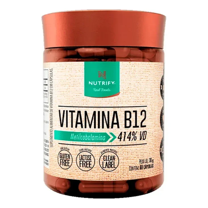 Vitamina B12 60 Caps Nutrify Sem Sabor