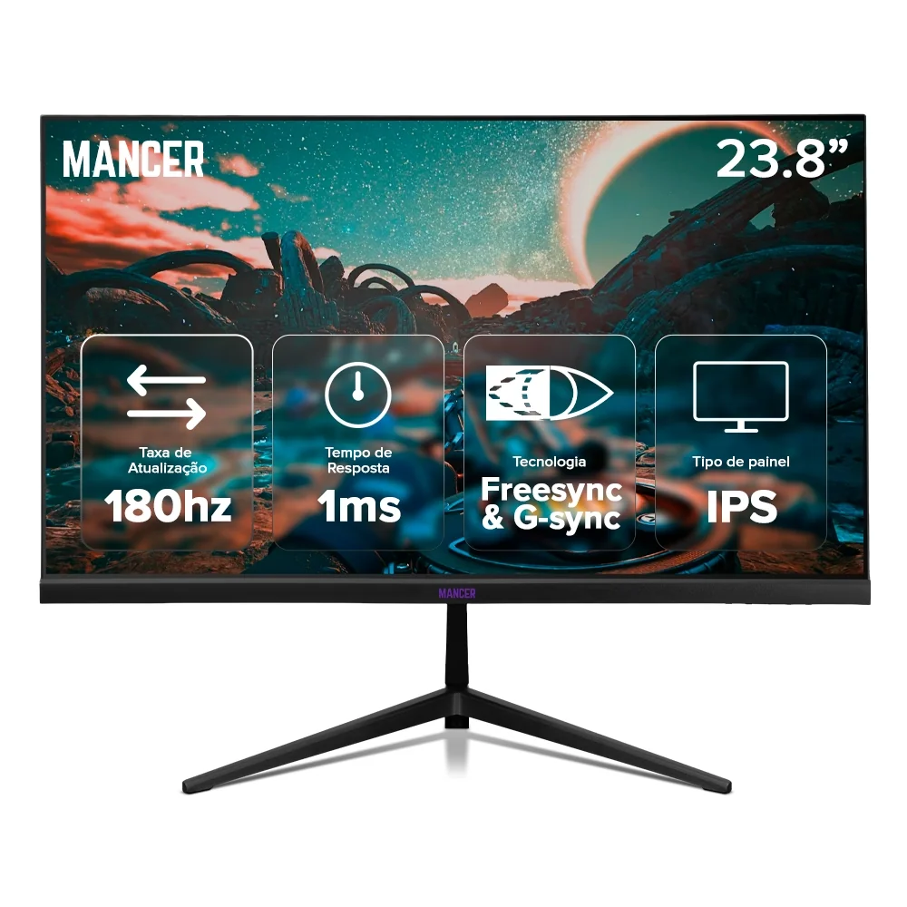 Monitor Gamer Mancer Valak Z3HS, 23.8 Pol, IPS, 2K, 1ms, 180Hz, HDMI/DP, MCR-VKZ3HS-BL01
