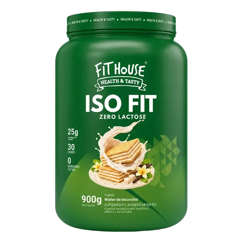 Iso Fit Proteina Isolada Zero Lactose Fit House 900g Wafer De Baunilha