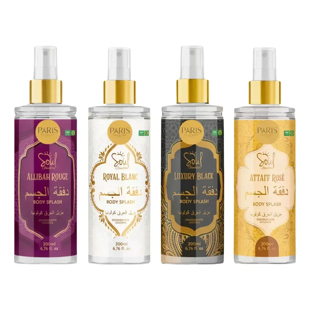 Body Splash Arabe C/4un 200ml Perfume Feminino De Luxo