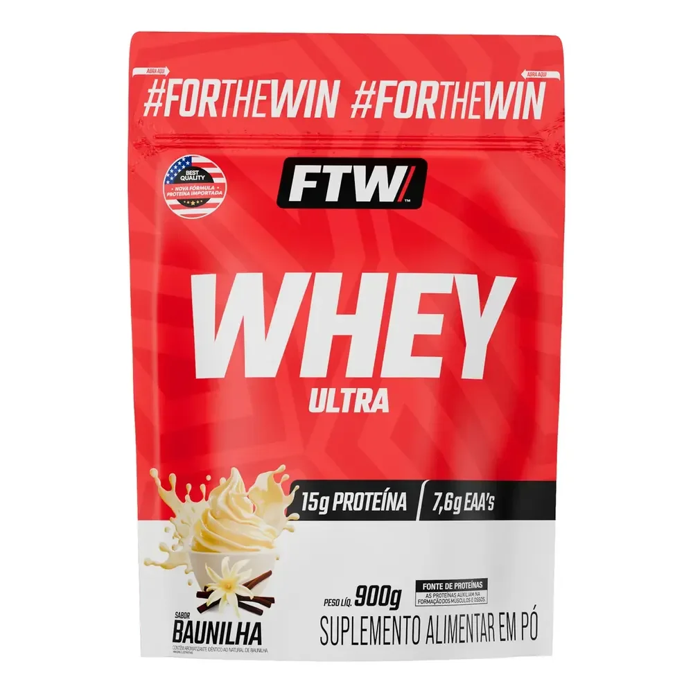 Whey Ultra Protein Concentrado Refil 900g Sabor Baunilha - Ftw