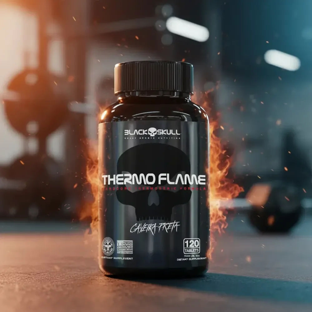 Thermo Flame Termogênico Black Skull - 120 Tabletes Sem Sabor